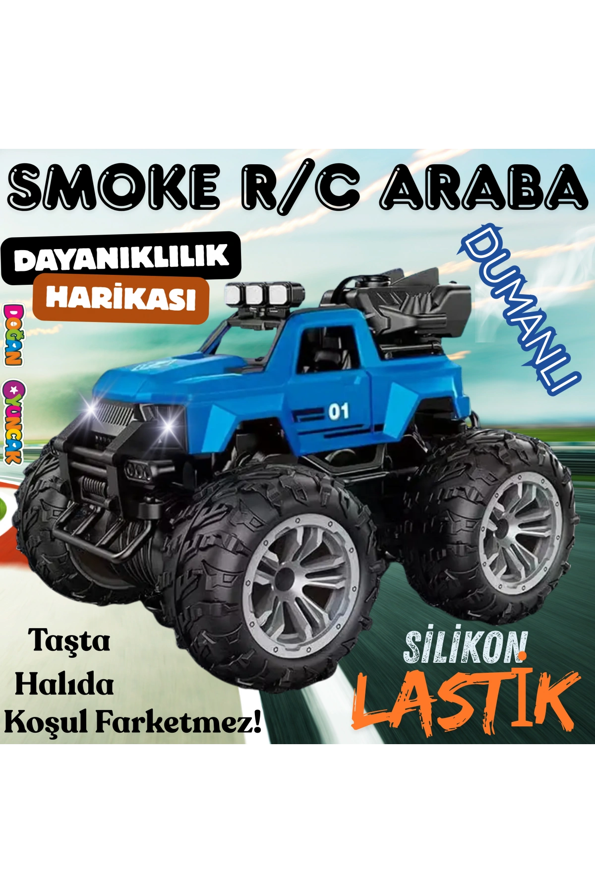 Smoke R/C Araba Mavi - Uzaktan Kumandalı Duman Atan Araba - Dumanlı Kumandalı Araba - Uzaktan Kumandalı Araba
