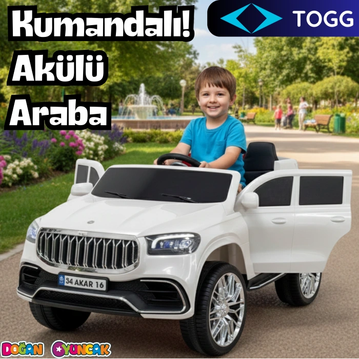 Ata GT Beyaz Uzaktan Kumandalı 4X2 12 Volt Akülü Araba - RC Togg Akülü Araba Tog Akülü Araç
