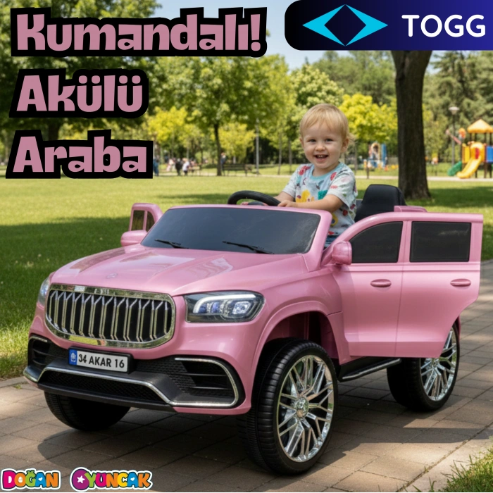 Ata GT Pembe Uzaktan Kumandalı 4X2 12 Volt Akülü Araba - RC Togg Akülü Araba Tog Akülü Araç