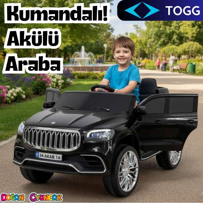 Ata GT Siyah Uzaktan Kumandalı 4X2 12 Volt Akülü Araba - RC Togg Akülü Araba Tog Akülü Araç