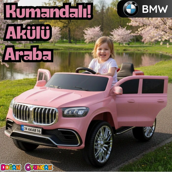 Bold GT Pembe Uzaktan Kumandalı 4X2 12 Volt Akülü Araba - RC BMW Akülü Araba BMW Akülü Araç