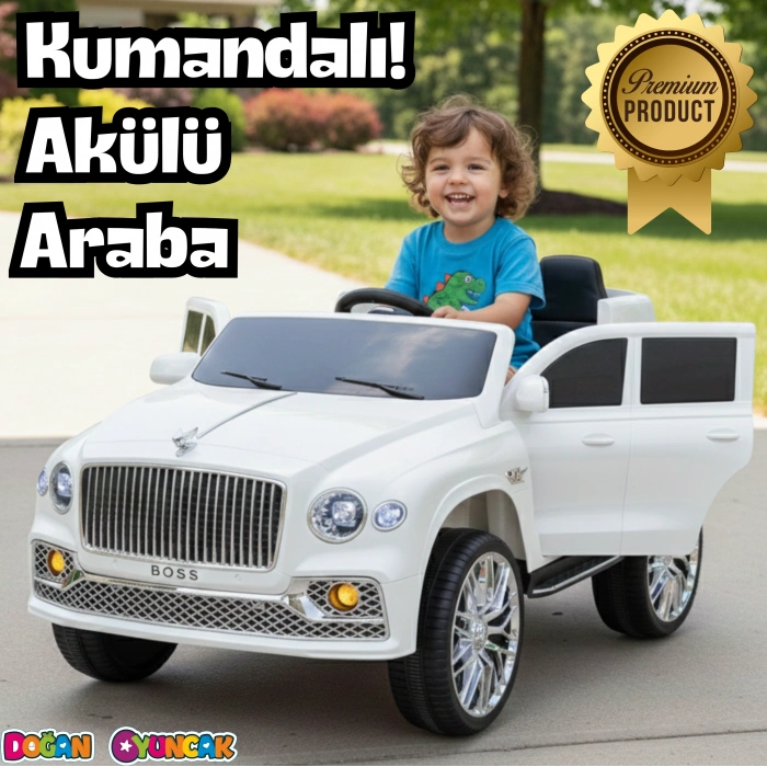 Boss GT Beyaz Uzaktan Kumandalı 4X2 12 Volt Akülü Araba - RC Maybach Akülü Araba