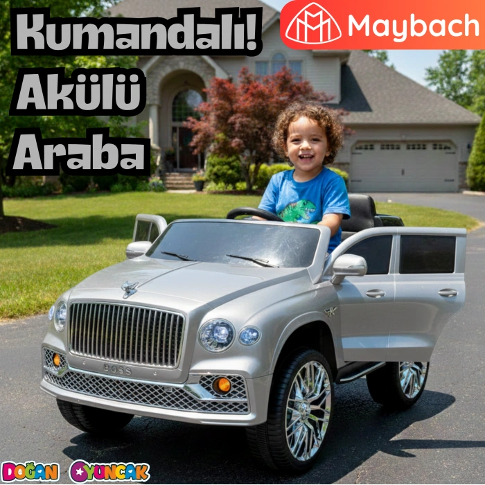 Boss GT Gri Uzaktan Kumandalı 4X2 12 Volt Akülü Araba - RC Maybach Akülü Araba