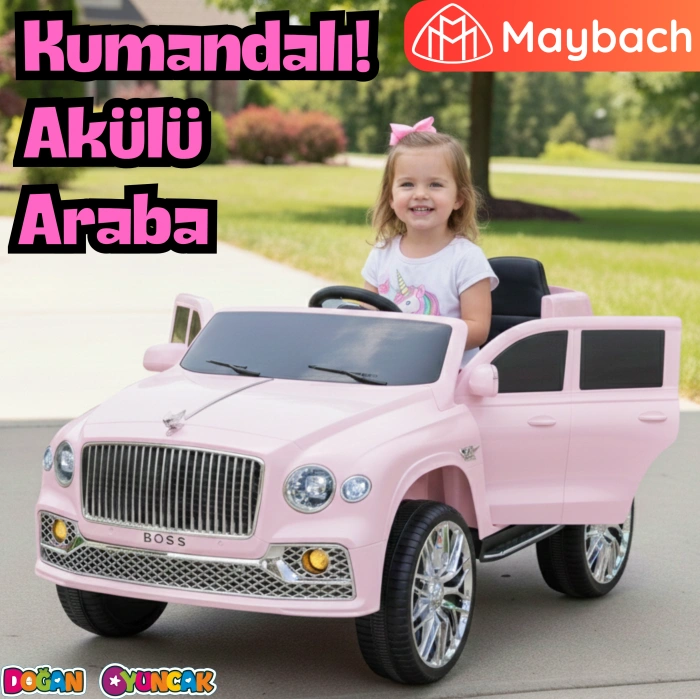 Boss GT Pembe Uzaktan Kumandalı 4X2 12 Volt Akülü Araba - RC Maybach Akülü Araba