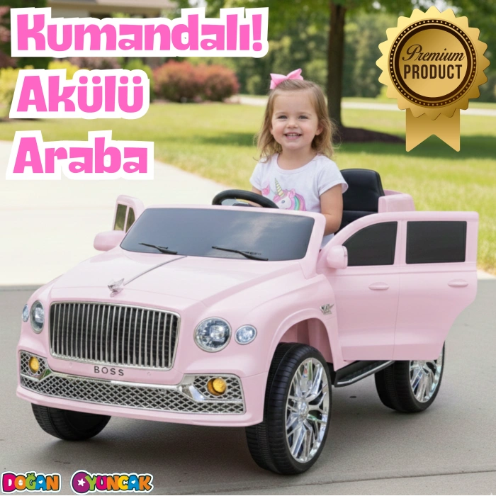 Boss GT Pembe Uzaktan Kumandalı 4X2 12 Volt Akülü Araba - RC Maybach Akülü Araba