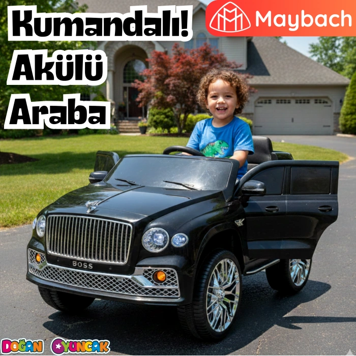 Boss GT Siyah Uzaktan Kumandalı 4X2 12 Volt Akülü Araba - RC Maybach Akülü Araba