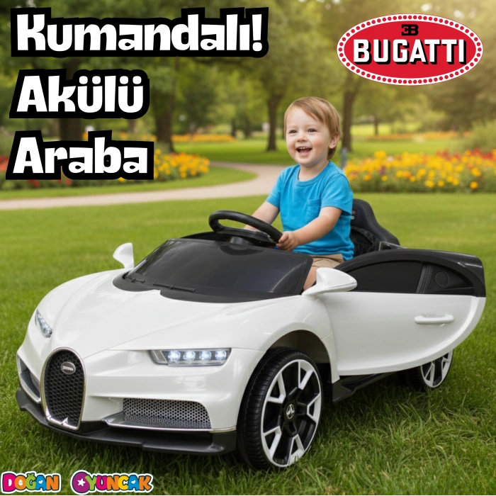 Bravo GT Beyaz Uzaktan Kumandalı 4X2 12 Volt Akülü Araba - RC Bugatti Akülü Araba