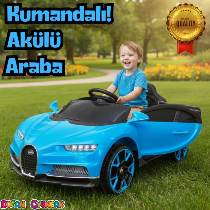 Bravo GT Mavi Uzaktan Kumandalı 4X2 12 Volt Akülü Araba - RC Bugatti Akülü Araba