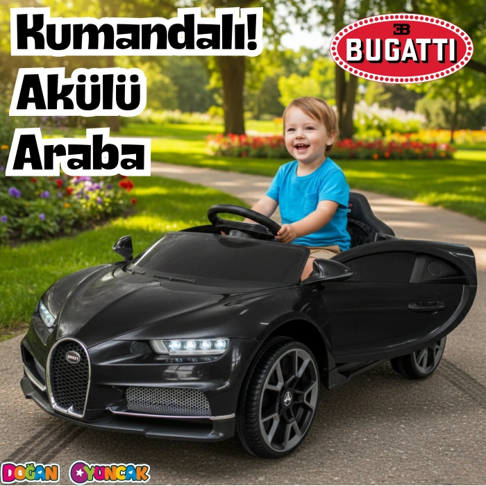 Bravo GT Siyah Uzaktan Kumandalı 4X2 12 Volt Akülü Araba - RC Bugatti Akülü Araba