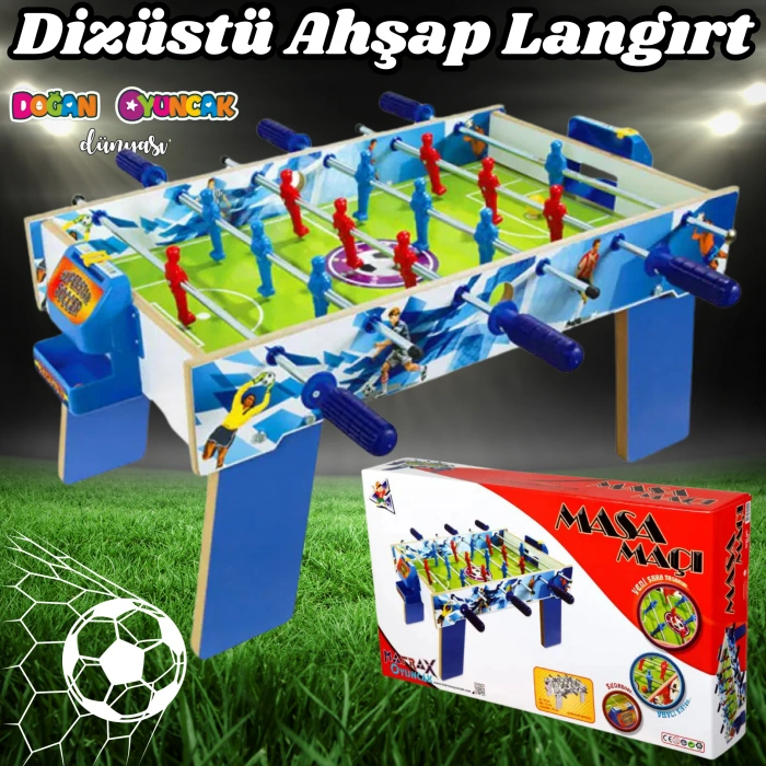 Dizüstü Ahşap Langırt Seti - Ahşap Oyuncak - Futbol Oyuncakları - Top Oyuncak Langırt Setleri - Langırt Oyuncakları - Ahşap Masa Oyunu