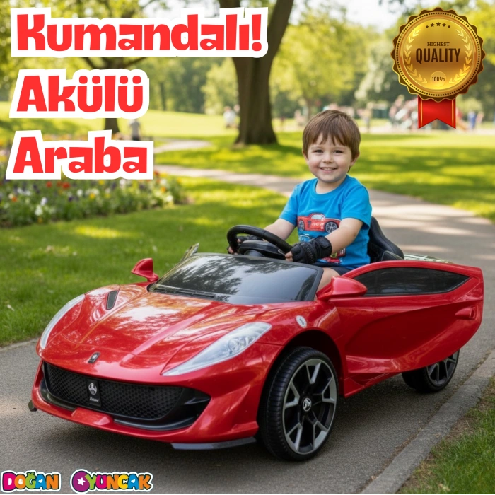 Favori GT Kırmızı Uzaktan Kumandalı 4X2 12 Volt Akülü Araba - RC Ferrari Akülü Araba