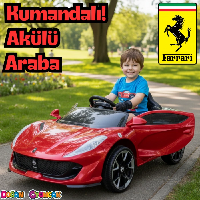 Favori GT Kırmızı Uzaktan Kumandalı 4X2 12 Volt Akülü Araba - RC Ferrari Akülü Araba