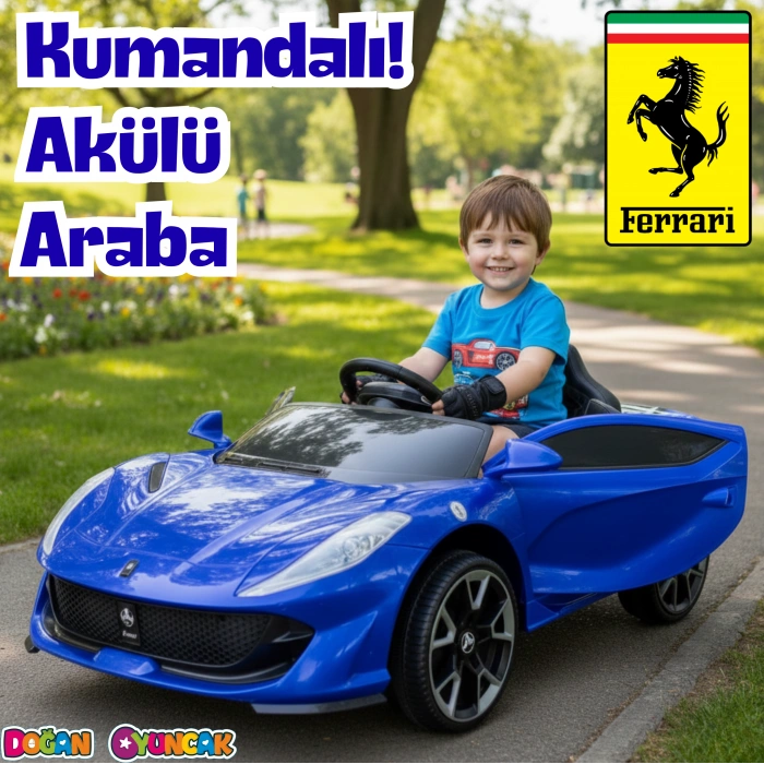 Favori GT Mavi Uzaktan Kumandalı 4X2 12 Volt Akülü Araba - RC Ferrari Akülü Araba