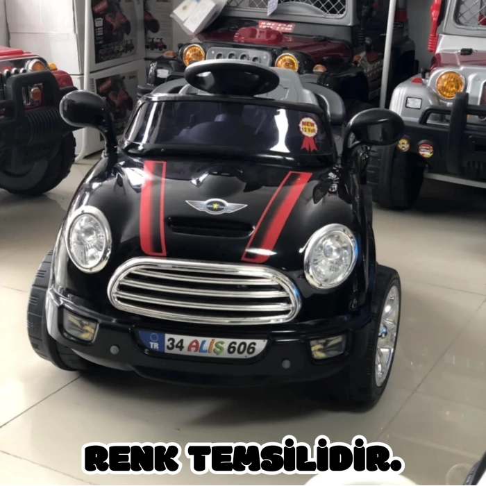 Kumandalı Mini Cooper Akülü Araba Kırmızı - Kumandalı 12 Volt Tek Kişilik Akülü Araba Akülü JEEP - Turbo Coupe Akülü Araba