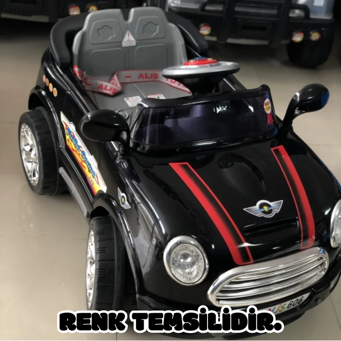 Kumandalı Mini Cooper Akülü Araba Kırmızı - Kumandalı 12 Volt Tek Kişilik Akülü Araba Akülü JEEP - Turbo Coupe Akülü Araba