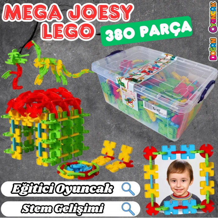 Mega Joesy Eğitici Blok Oyunu 380 Parça - Oyuncak Lego Seti - Birbirine Geçmeli STEM Lego Seti - Eğitici Oyuncak