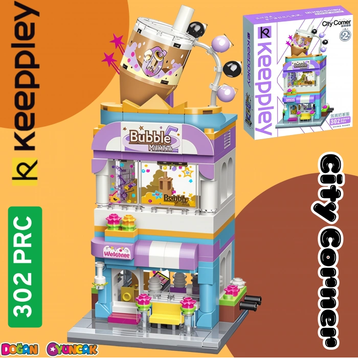 Mikro Blok Bubble Tea Dükkanı 302 Parça - Lego Setleri - Keeppley Mini Lego - Dükkan Lego - Keeppley Lego - Mikro Bloklar