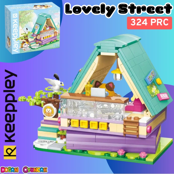 Mikro Blok Calico Cat Comic House Kedi Çizgi Roman Dükkanı 324 Parça - Lego Setleri - Keeppley Mini Lego - Keeppley Lego - Mikro Bloklar