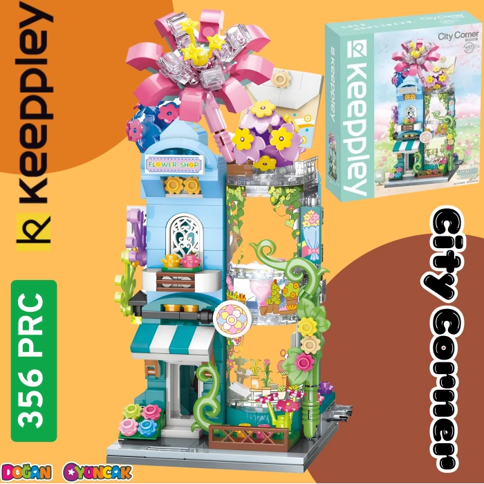 Mikro Blok Çiçek Dükkanı 356 Parça - Lego Setleri - Keeppley Mini Lego - Dükkan Lego - Keeppley Lego - Mikro Bloklar