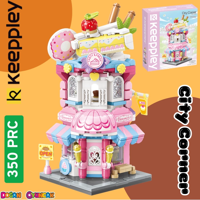Mikro Blok Kapkek Dükkanı 350 Parça - Lego Setleri - Keeppley Mini Lego - Cup Cake Lego - Keeppley Lego - Mikro Bloklar