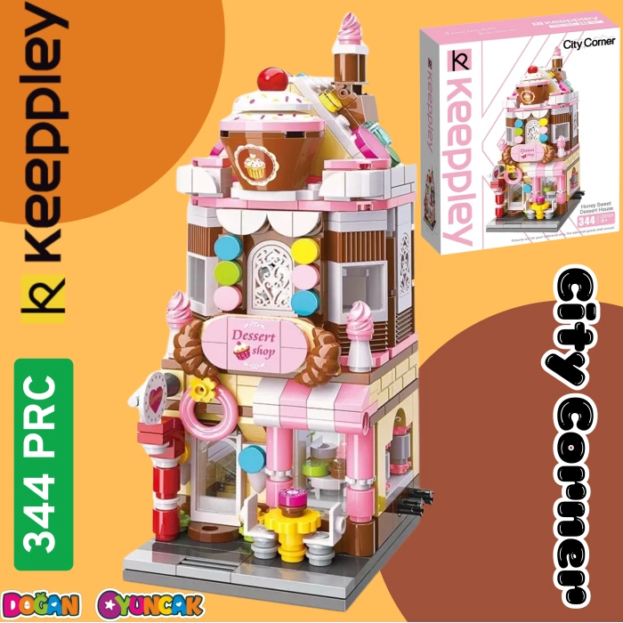 Mikro Blok Pasta Dükkanı 344 Parça - Lego Setleri - Keeppley Mini Lego - Dükkan Lego - Keeppley Lego - Mikro Bloklar
