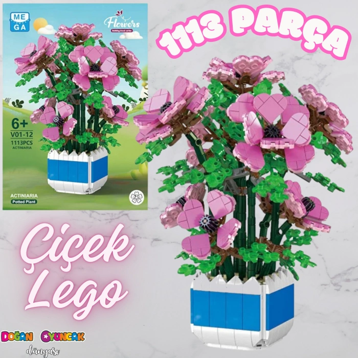 Mikro Blok Şakayık Çiçeği 1113 Parça - Lego Setleri - MEGA Lego - Çiçek Lego - MEGA Çiçek Lego - Mikro Bloklar