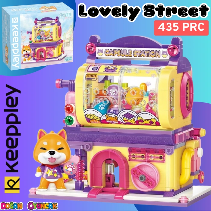 Mikro Blok Shiba Inu Gashapon Machine Kapsül Oyuncak Dükkanı 435 Parça - Lego Setleri - Keeppley Mini Lego - Keeppley Lego - Mikro Bloklar