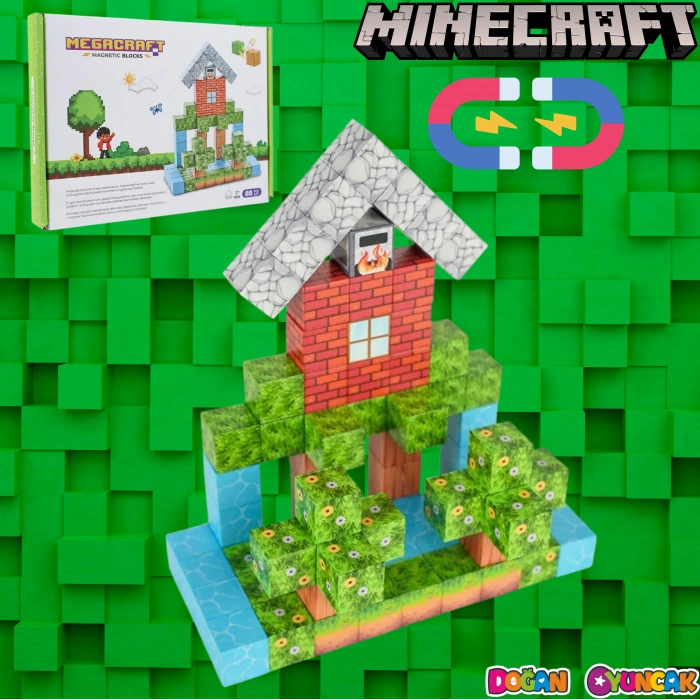 Minecraft Orman Temalı 88 Parça Manyetik Lego Minecraft Manyetik Lego Minecraft Lego Megacraft Lego Seti Megnetic Blocks