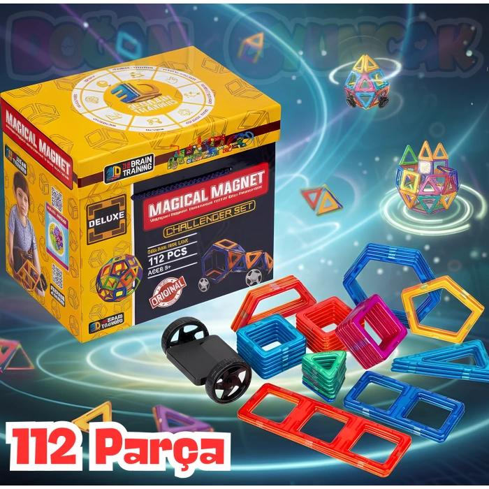 Orijinal Magical Magnet 112 Parça Manyetik Lego - Magnetic Magical Magnet - Mıknatıslı Lego - Mıknatıs Lego