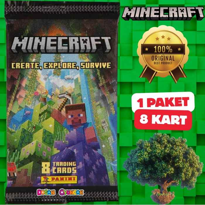 Orijinal Minecraft Treadin Card - Minecraft Oyun Kartları - Minecraft Koleksiyonluk Kartı Minecraft Kart