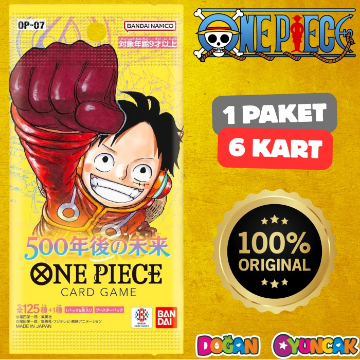 Orijinal One Piece 500 Years in The Future Display Card OP-07 - One Piece 500 Yıl Gelecek Destek Paketi Koleksiyonluk Kart - One Piece Kart