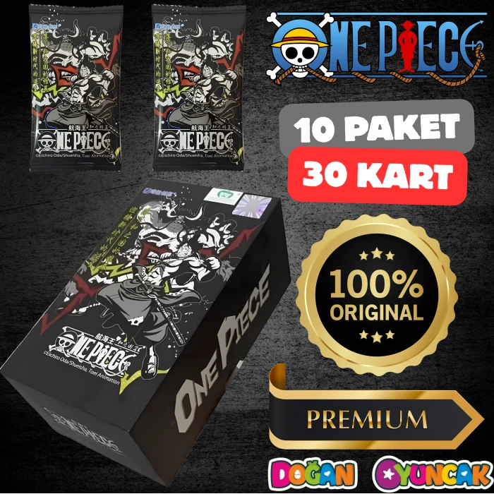 Orijinal One Piece Game Black Card Box 10 Booster Pack - One Piece Siyah Oyun Koleksiyonluk Kart One Piece Premium Kart