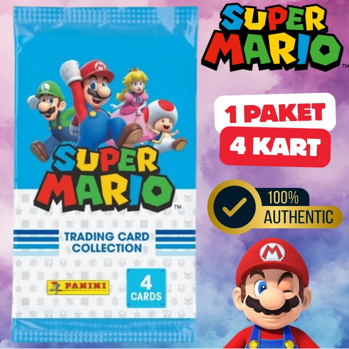 Orijinal Süper Mario Treadin Card - Süper Mario Oyun Kartları - Süper Mario Koleksiyonluk Kartı