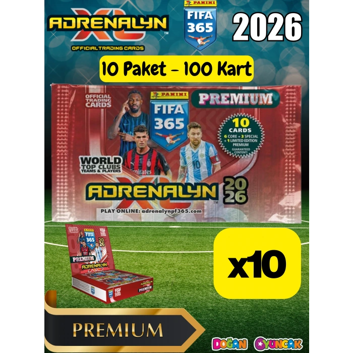 Panini FIFA 365 Adrenalyn XL 2026 Premium Kart (10 Paket) - Futbolcu Kartları - Trading Oyuncu Kartı - Fifa Oyuncu Kartı