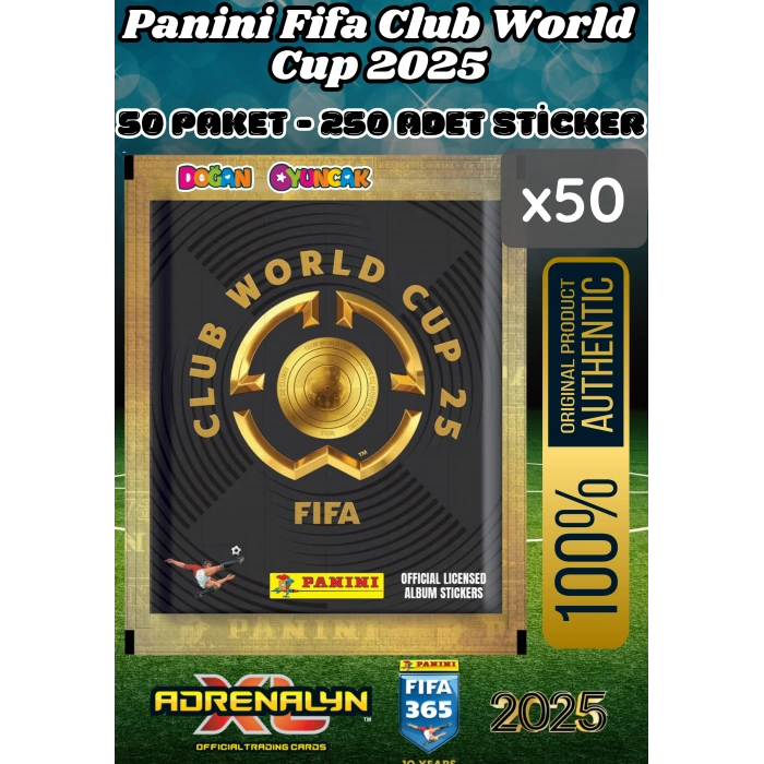 Panini FIFA Club World Cup 25 Sticker (50 Paket) - Fifa Dünya Kupası 2025 Trading Futbolcu Sticker Panini - Panini Sticker