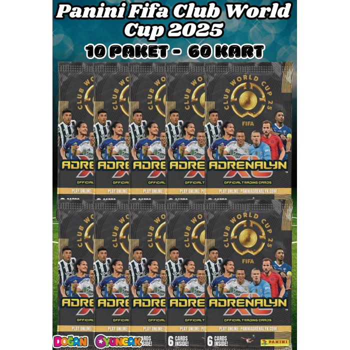Panini FIFA Club World Cup 25 Trading Cards (10 Paket) - Fifa Dünya Kupası 2025 Trading Futbolcu Oyuncu Kartı Panini