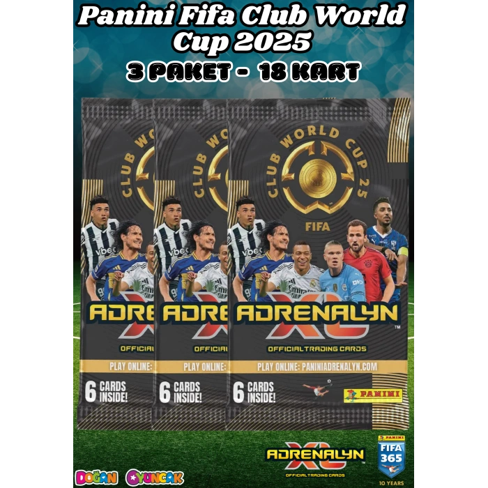 Panini FIFA Club World Cup 25 Trading Cards (3 Paket) - Fifa Dünya Kupası 2025 Trading Futbolcu Oyuncu Kartı Panini