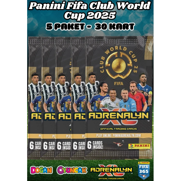 Panini FIFA Club World Cup 25 Trading Cards (5 Paket) - Fifa Dünya Kupası 2025 Trading Futbolcu Oyuncu Kartı Panini