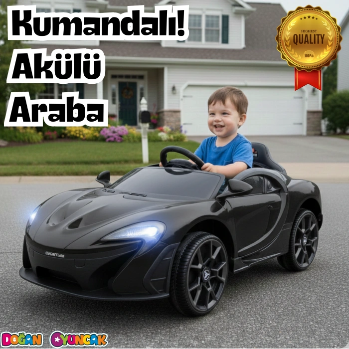 Quantum GT Siyah Uzaktan Kumandalı 4X2 12 Volt Akülü Araba - RC McLaren Akülü Araba