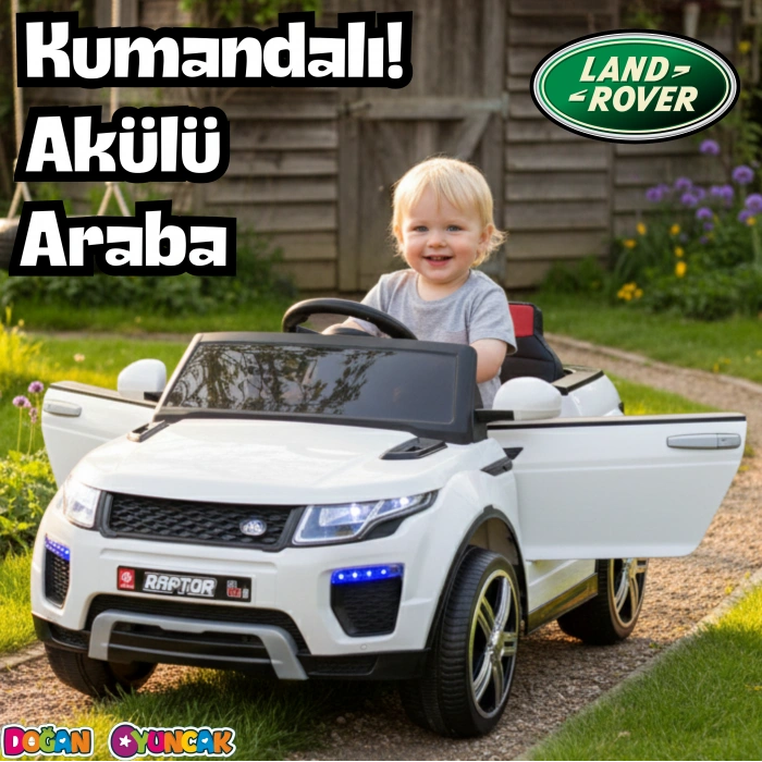 Raptor GT Beyaz Uzaktan Kumandalı 4X2 12 Volt Akülü Araba - RC Land Rover Akülü Araba Range Rover