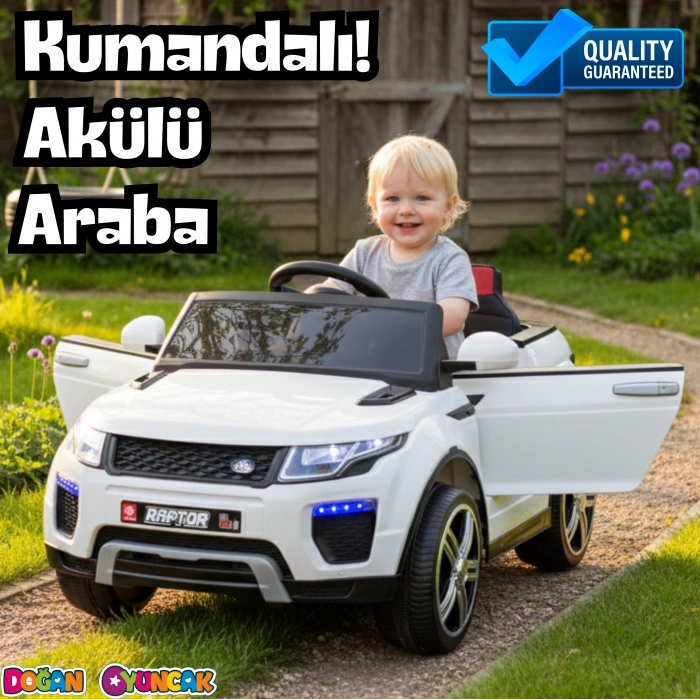 Raptor GT Beyaz Uzaktan Kumandalı 4X2 12 Volt Akülü Araba - RC Land Rover Akülü Araba Range Rover