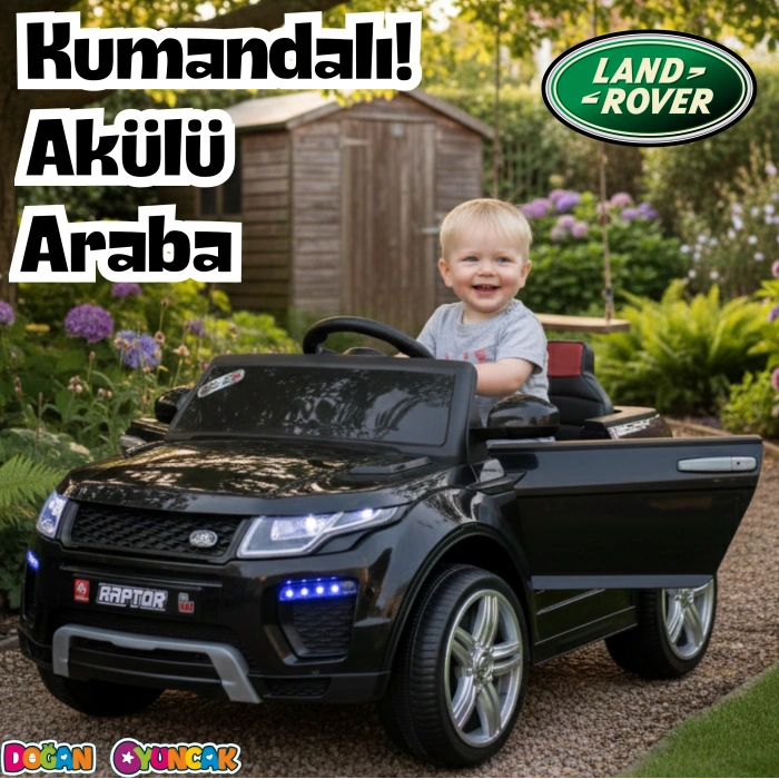 Raptor GT Siyah Uzaktan Kumandalı 4X2 12 Volt Akülü Araba - RC Land Rover Akülü Araba Range Rover