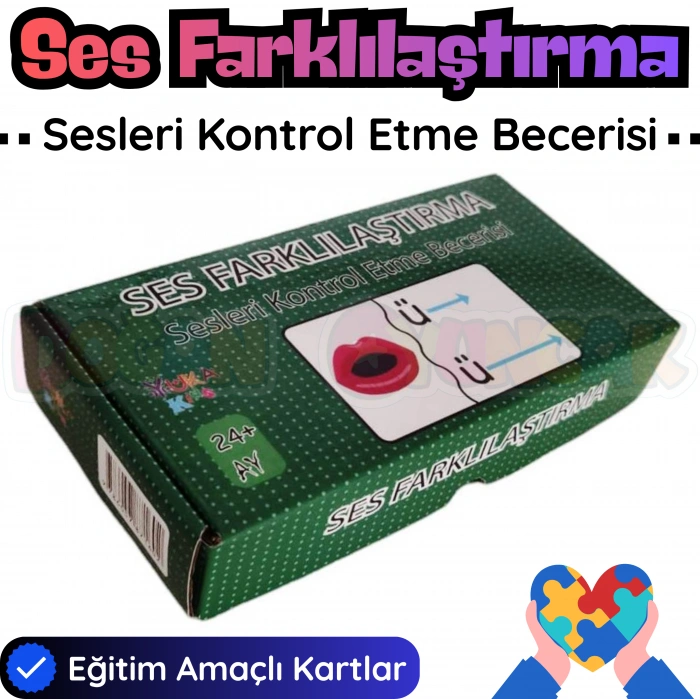 Ses Farklılaştırma - Sesleri Kontrol Etme Becerisi - Ses Kartları Konuşma Etkinliği Otizim Kartları