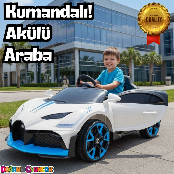 Style GT Beyaz Uzaktan Kumandalı 4X2 12 Volt Akülü Araba - RC Bugatti Divo Akülü Araba