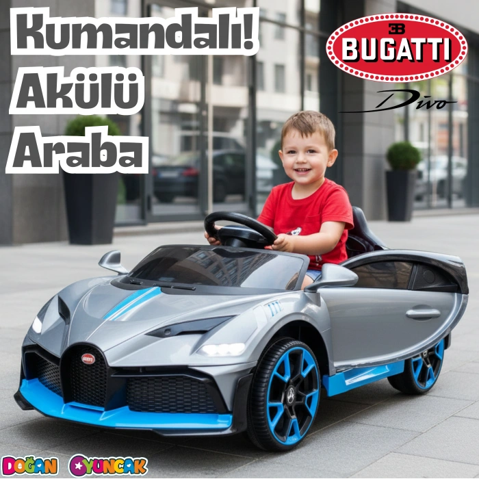 Style GT Gri Uzaktan Kumandalı 4X2 12 Volt Akülü Araba - RC Bugatti Divo Akülü Araba
