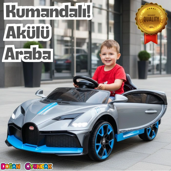 Style GT Gri Uzaktan Kumandalı 4X2 12 Volt Akülü Araba - RC Bugatti Divo Akülü Araba