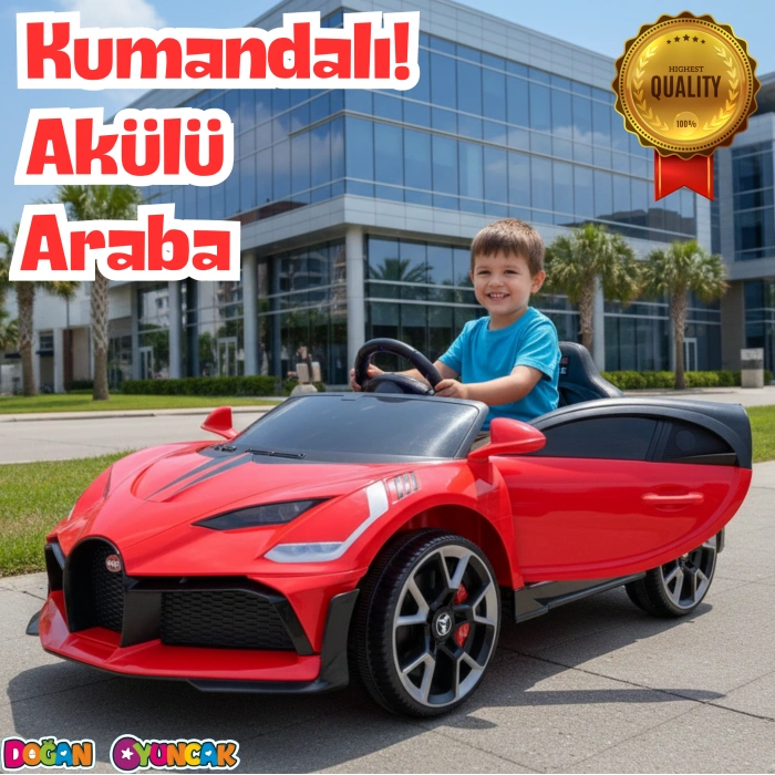 Style GT Kırmızı Uzaktan Kumandalı 4X2 12 Volt Akülü Araba - RC Bugatti Divo Akülü Araba