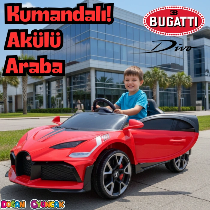 Style GT Kırmızı Uzaktan Kumandalı 4X2 12 Volt Akülü Araba - RC Bugatti Divo Akülü Araba