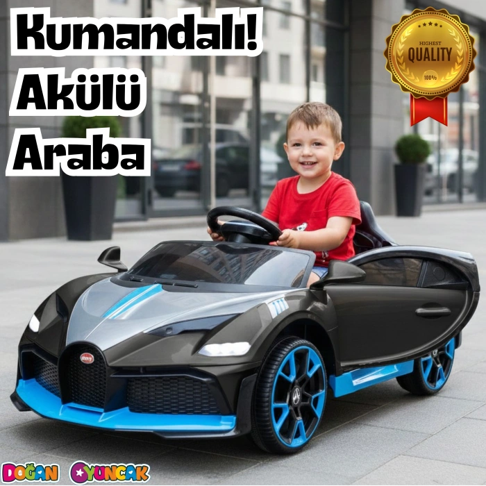 Style GT Siyah Uzaktan Kumandalı 4X2 12 Volt Akülü Araba - RC Bugatti Divo Akülü Araba