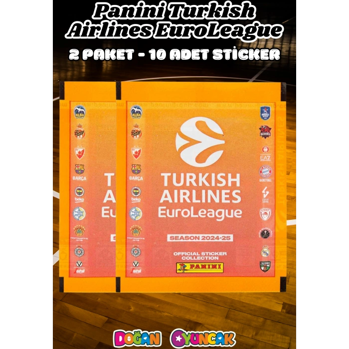 Turkish Airlines Euroleague Çıkartma Paketi (2 Paket) - Basketbol EuroLeague Sticker Çıkarmaları Panini Basketbol